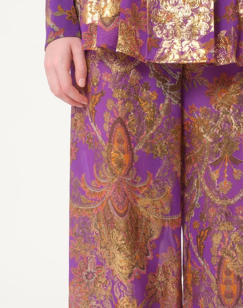 Valentino Handbags Pantaloni In Fil Coupe' Lame' Cachemire Apres L'hiver per Donna in Multicolor | Valentino IT Saldi