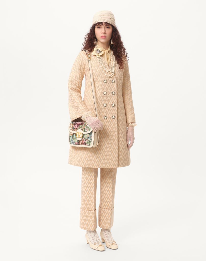 Valentino Handbags Pantaloni In Lurex Jacquard Toute La V per Donna in Betulla/oro | Valentino IT Offerte
