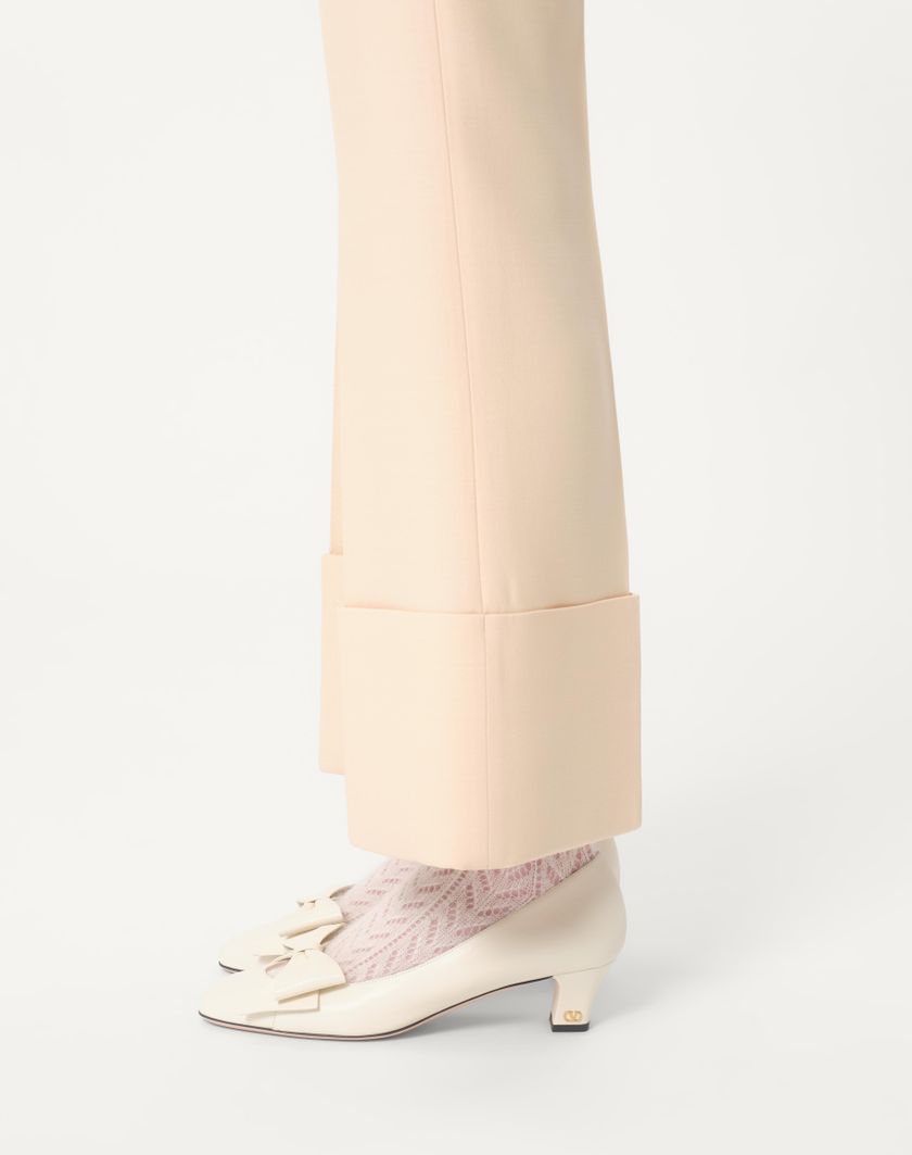 Valentino Handbags Pantalone In Crepe Couture per Donna in Avorio | Valentino IT Vendita Calda