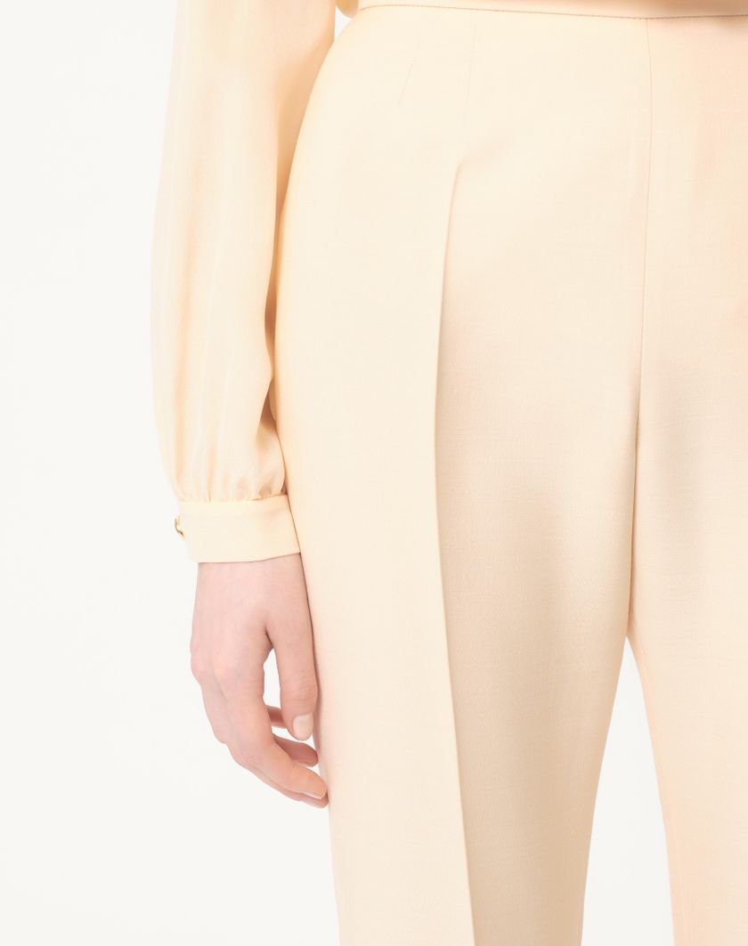 Valentino Handbags Pantalone In Crepe Couture per Donna in Avorio | Valentino IT Vendita Calda