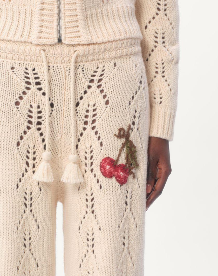 Valentino Handbags Pantaloni Di Maglia In Lana per Donna in Avorio | Valentino IT Vendita Economica