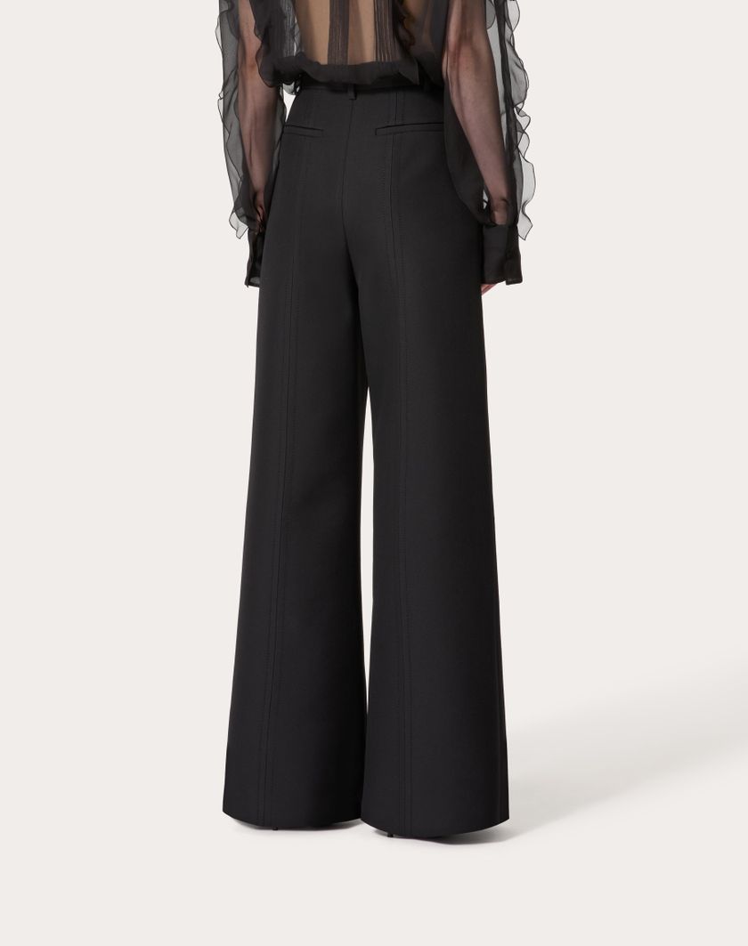 Valentino Handbags Pantalone In Double Compact Drill per Donna in Nero | Valentino IT Saldi Di Fabbrica