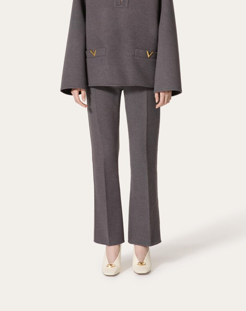 Valentino Handbags Pantaloni In Compact Drap per Donna in Grigio Scuro | Valentino IT Vendite Flash