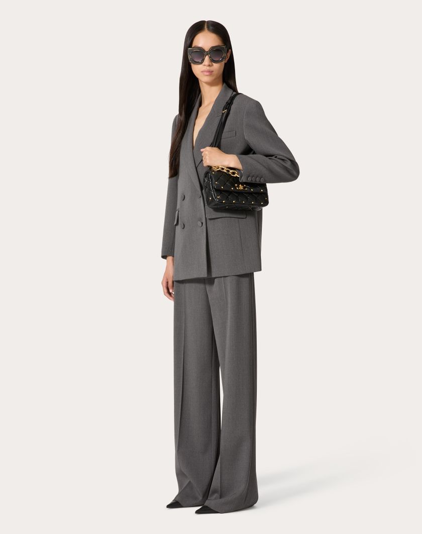 Valentino Handbags Pantaloni In Active Gabardine per Donna in Grigio | Valentino IT Negozio