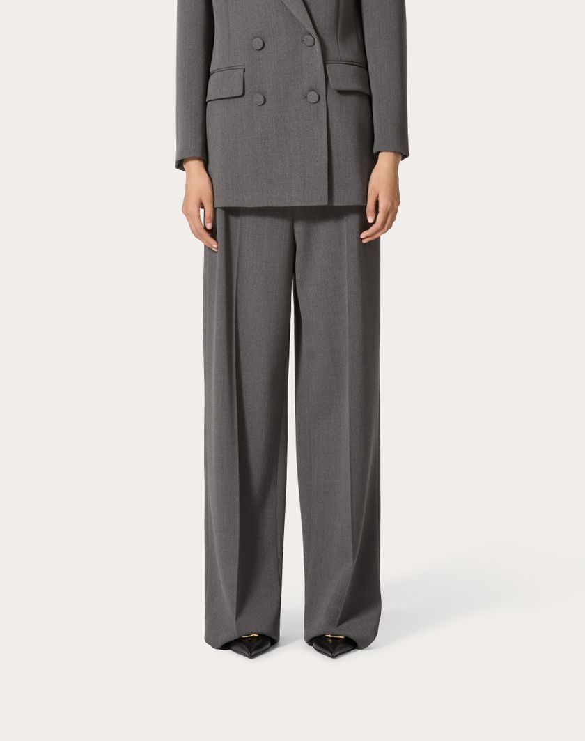 Valentino Handbags Pantaloni In Active Gabardine per Donna in Grigio | Valentino IT Negozio