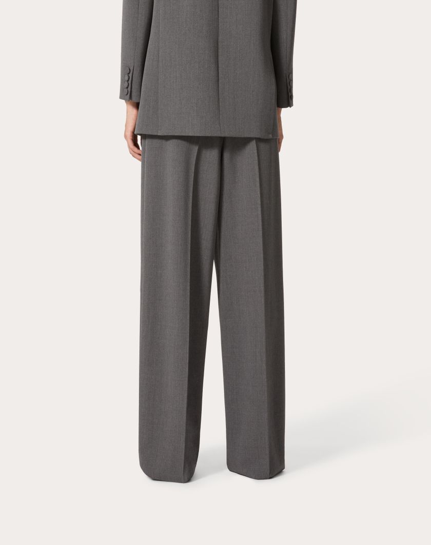Valentino Handbags Pantaloni In Active Gabardine per Donna in Grigio | Valentino IT Negozio