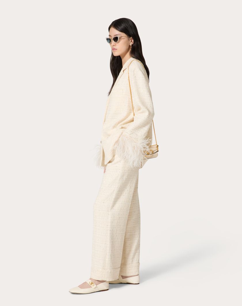 Valentino Handbags Pantaloni In Delicate Tweed per Donna in Naturale | Valentino IT In Saldo