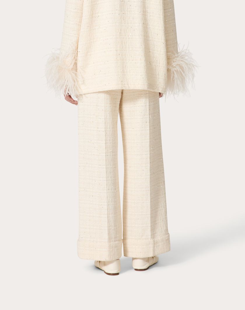 Valentino Handbags Pantaloni In Delicate Tweed per Donna in Naturale | Valentino IT In Saldo