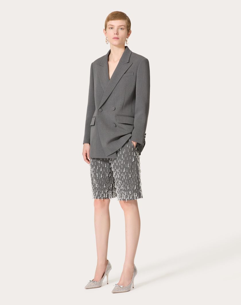 Valentino Handbags Bermuda In Active Gabardine Ricamati per Donna in Grigio | Valentino IT Comprare a buon mercato
