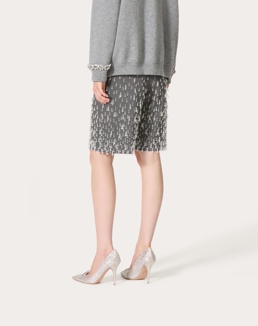 Valentino Handbags Bermuda In Active Gabardine Ricamati per Donna in Grigio | Valentino IT Comprare a buon mercato