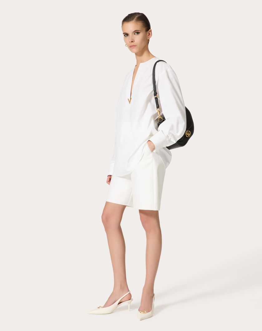 Valentino Handbags Bermuda In Light Double Splittable Gabardine per Donna in Bianco | Valentino IT Flash Sale