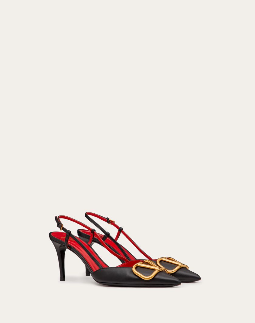 Valentino Handbags Décolleté Slingback Vlogo Signature In Vitello 80mm per Donna in Mandorla | Valentino IT Vendite stagionali