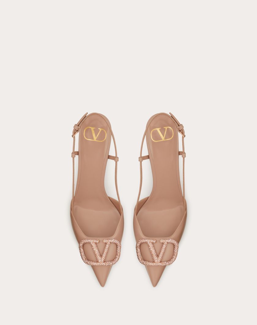 Valentino Handbags Décolleté Slingback Vlogo Signature In Vitello 80mm per Donna in Rose Cannelle | Valentino IT Black Friday