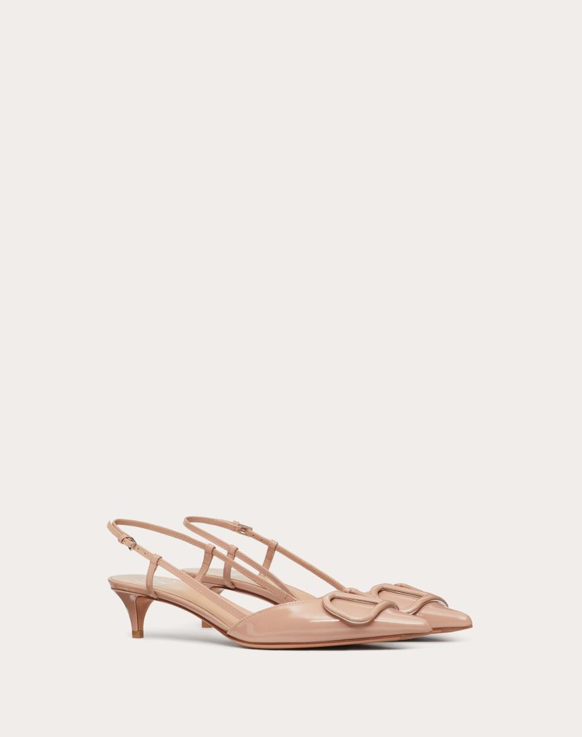 Valentino Handbags Décolleté Slingback Vlogo Signature In Vernice 40mm per Donna in Rose Cannelle | Valentino IT Offerta Giorno del Papà