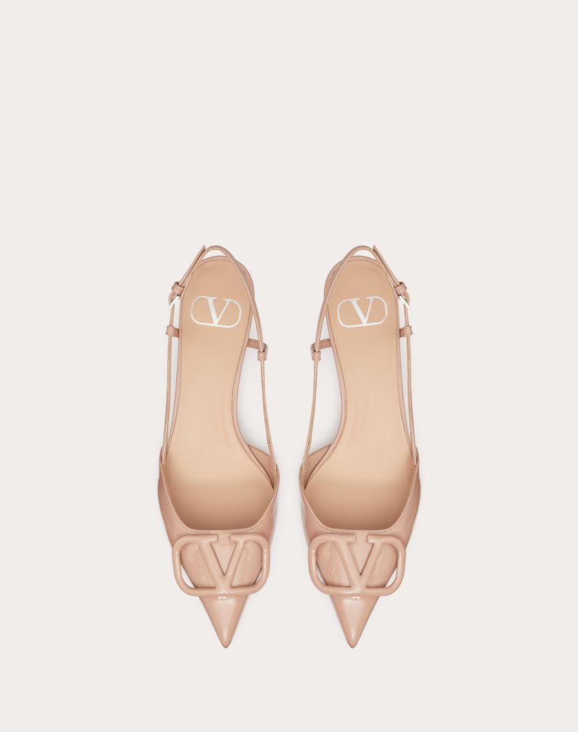 Valentino Handbags Décolleté Slingback Vlogo Signature In Vernice 40mm per Donna in Rose Cannelle | Valentino IT Offerta Giorno del Papà