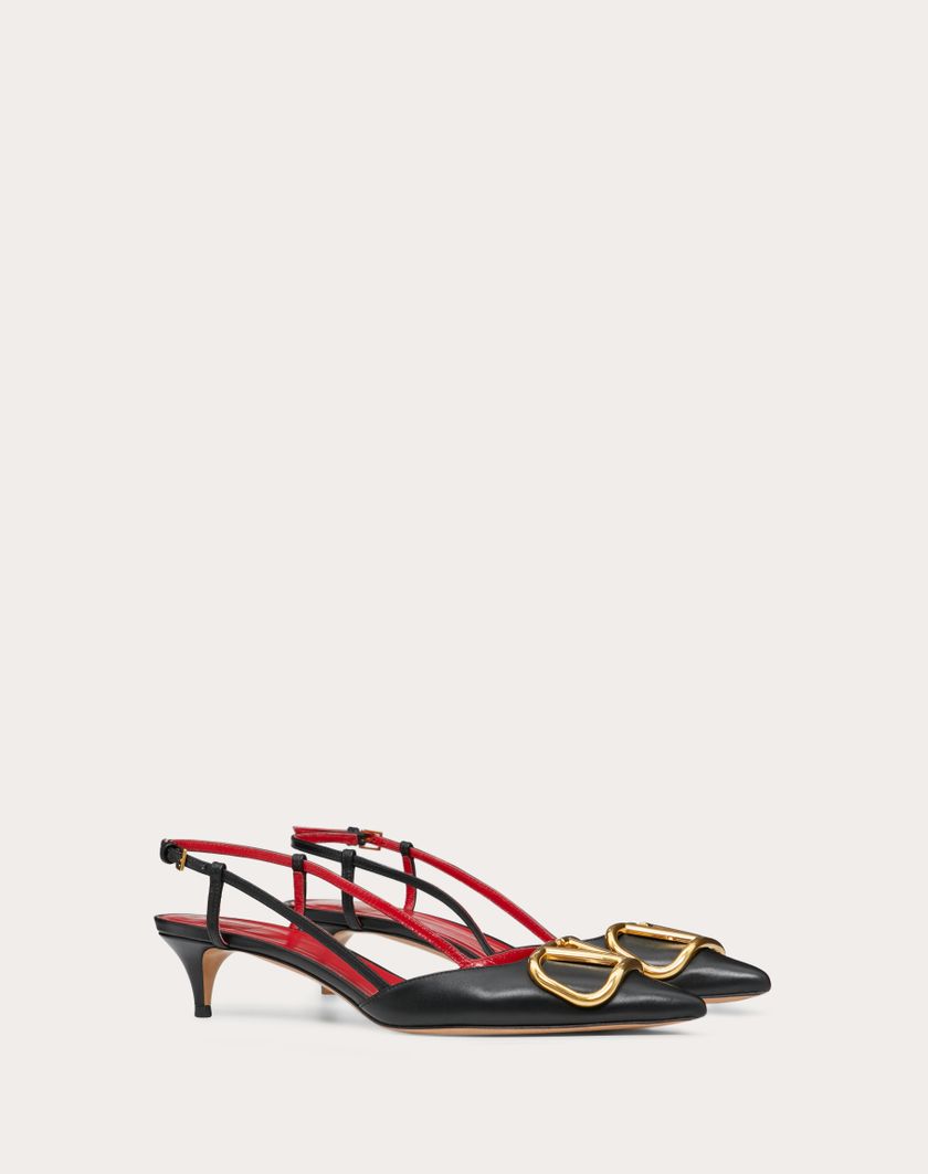 Valentino Handbags Décolleté Slingback Vlogo Signature In Vitello 40mm per Donna in Poudre | Valentino IT Offerta Anniversario
