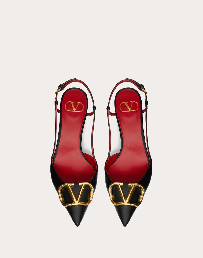 Valentino Handbags Décolleté Slingback Vlogo Signature In Vitello 40mm per Donna in Poudre | Valentino IT Offerta Anniversario