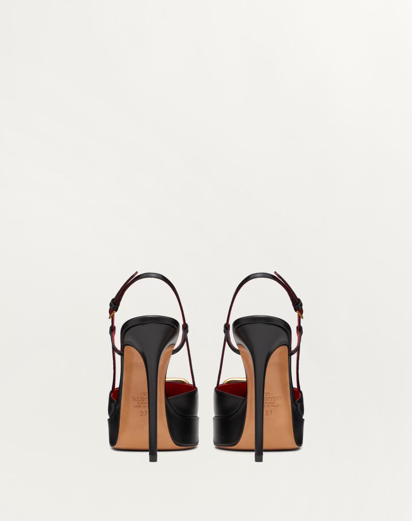 Valentino Handbags Décolleté Slingback Con Plateau Vlogo Signature In Vitello 120mm per Donna in Poudre | Valentino IT Vendita calda