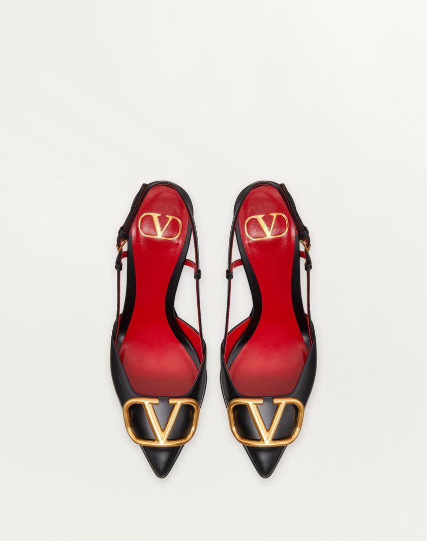 Valentino Handbags Décolleté Slingback Con Plateau Vlogo Signature In Vitello 120mm per Donna in Poudre | Valentino IT Vendita calda
