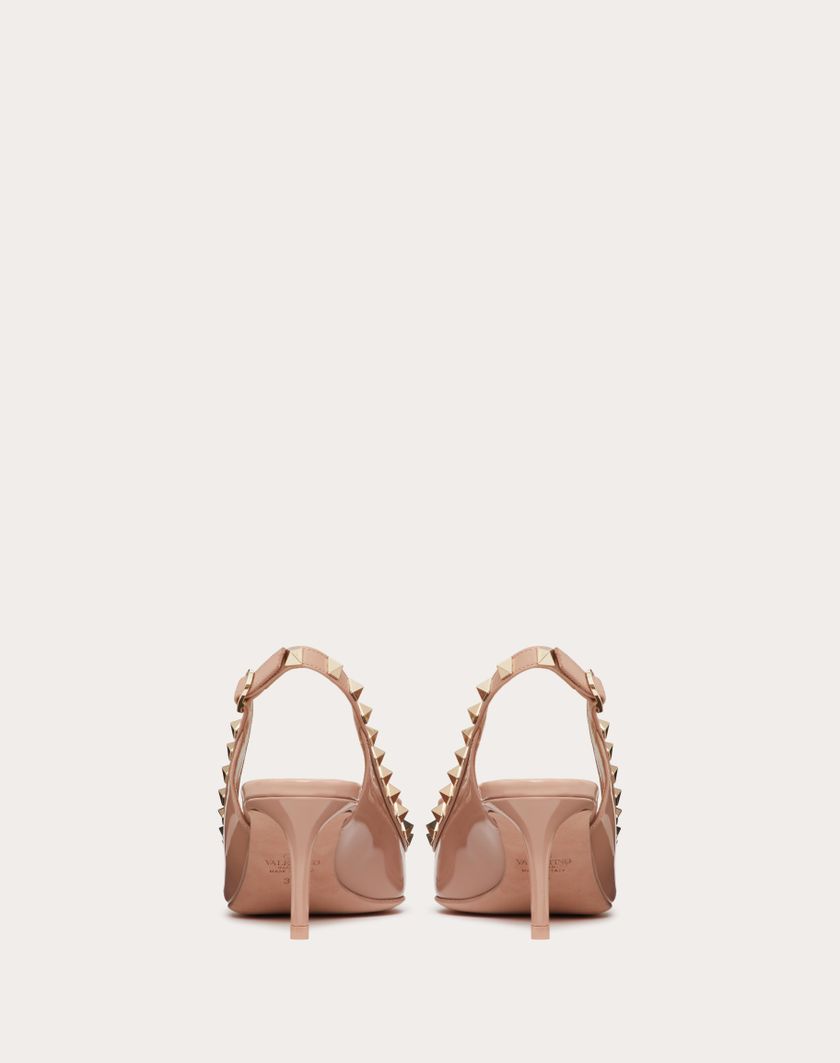 Valentino Handbags Décolleté Slingback Rockstud Bow In Vernice 60mm per Donna in Rose Cannelle | Valentino IT Offerta temporanea