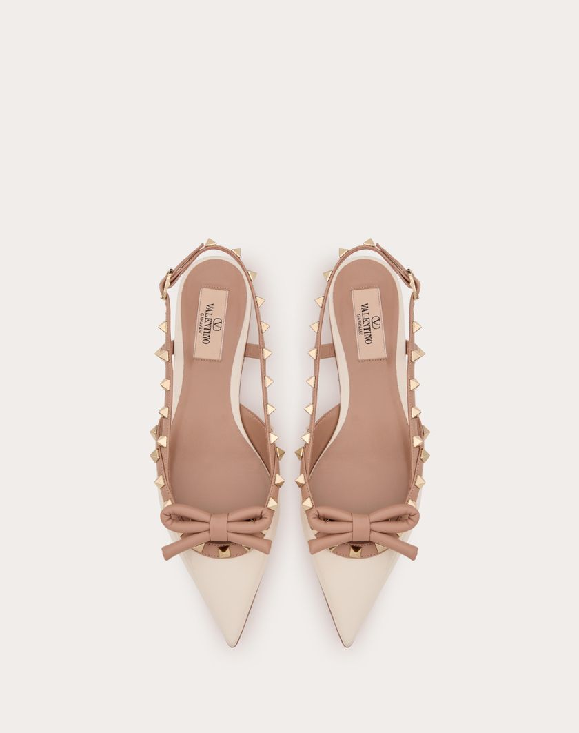 Valentino Handbags Ballerina Slingback Rockstud Bow In Vernice per Donna in Rose Cannelle | Valentino IT Nuovi prodotti