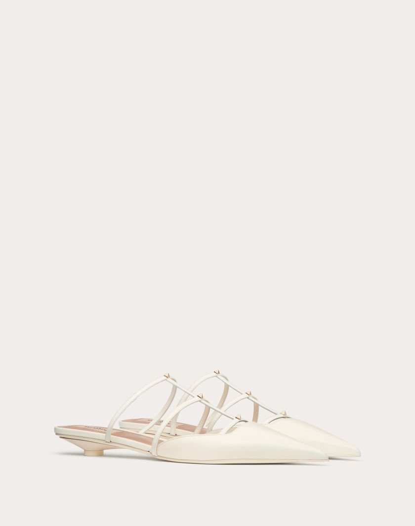 Valentino Handbags Mule Rockstud Wispy In Vitello 20mm per Donna in Avorio | Valentino IT Bestseller