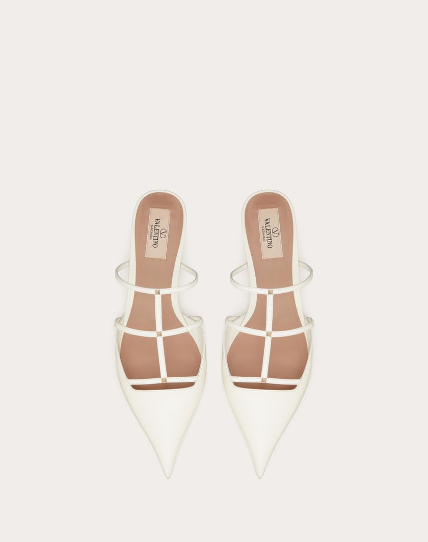 Valentino Handbags Mule Rockstud Wispy In Vitello 20mm per Donna in Avorio | Valentino IT Bestseller