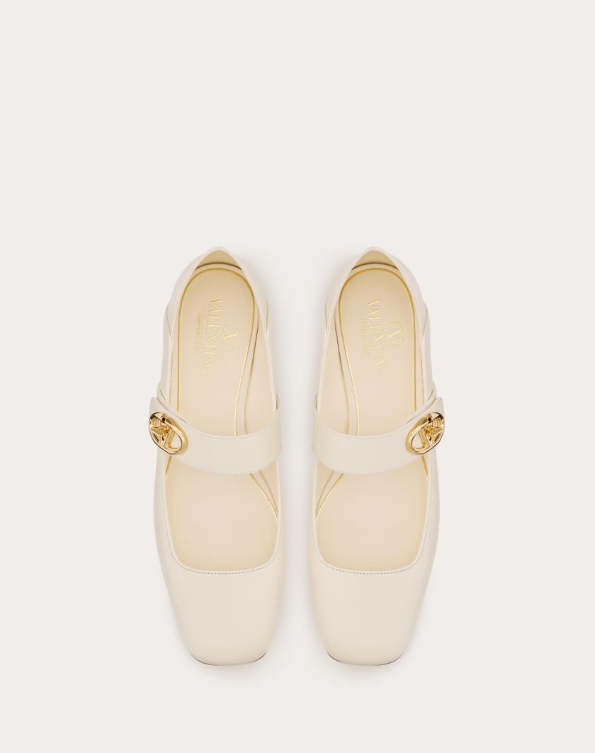 Valentino Handbags Ballerina Mary-jane Vlogo Locker In Vitello per Donna in Nero | Valentino IT Liquidazione