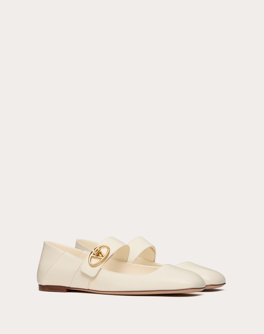 Valentino Handbags Ballerina Mary-jane Vlogo Locker In Vitello per Donna in Avorio | Valentino IT Comprane uno, ottenene uno gratis