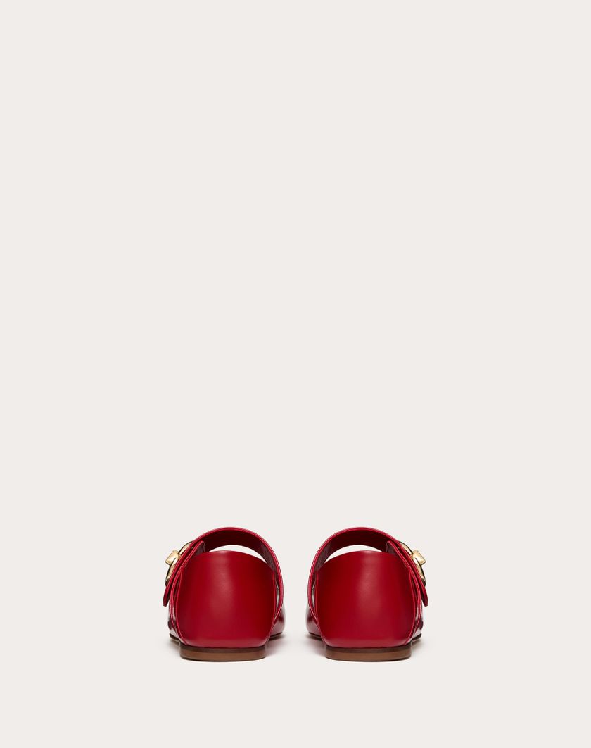 Valentino Handbags Ballerina Mary-jane Vlogo Locker In Naplack per Donna in Rose Quartz | Valentino IT Offerte giornaliere