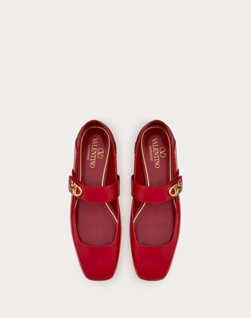 Valentino Handbags Ballerina Mary-jane Vlogo Locker In Naplack per Donna in Rose Quartz | Valentino IT Offerte giornaliere