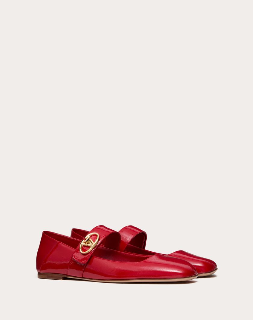 Valentino Handbags Ballerina Mary-jane Vlogo Locker In Naplack per Donna in Rosso V. | Valentino IT Offerte speciali