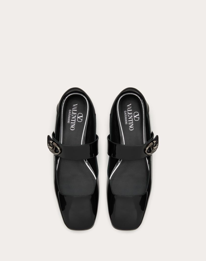 Valentino Handbags Ballerina Mary-jane Vlogo Locker In Vernice per Donna in Nero | Valentino IT Enormi risparmi
