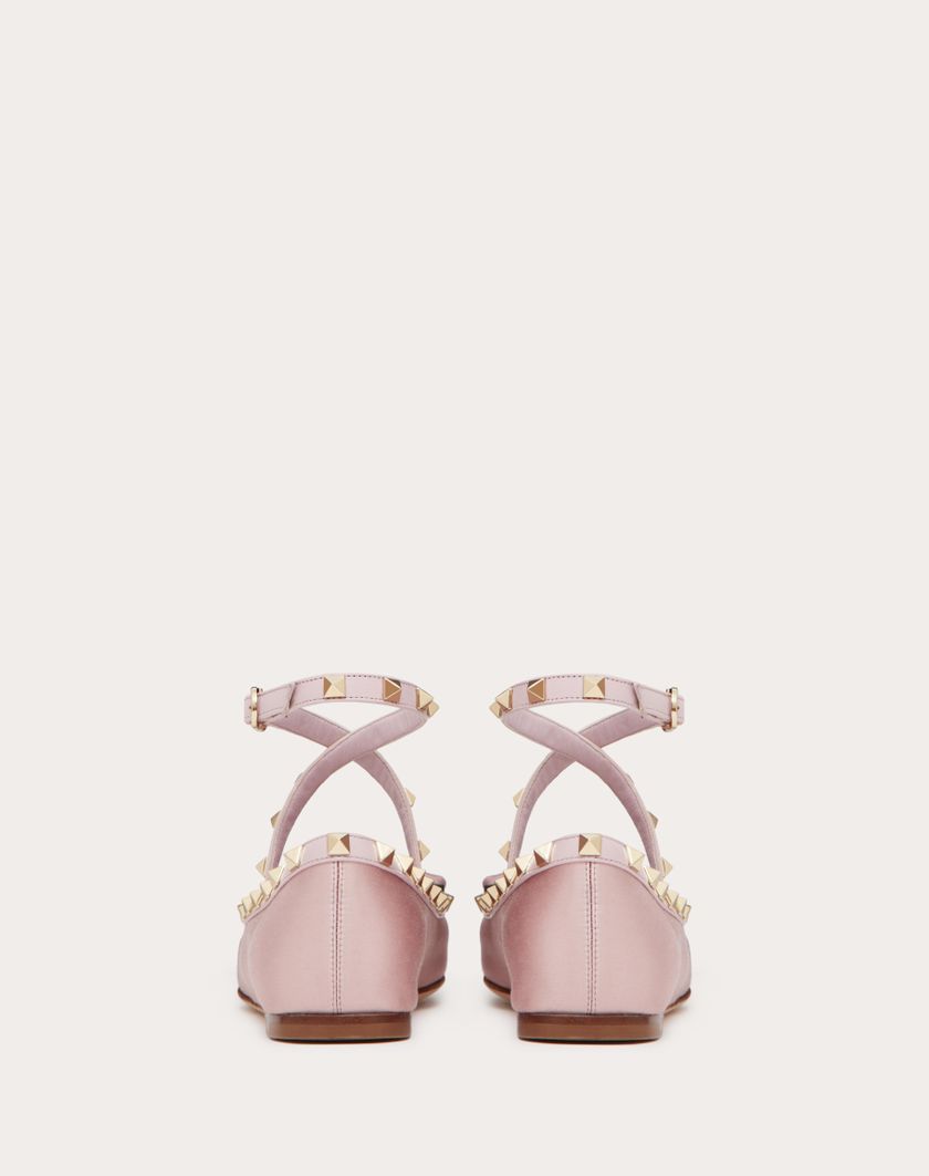 Valentino Handbags Ballerina Rockstud In Raso per Donna in Rose Cannelle | Valentino IT Ultimi due giorni