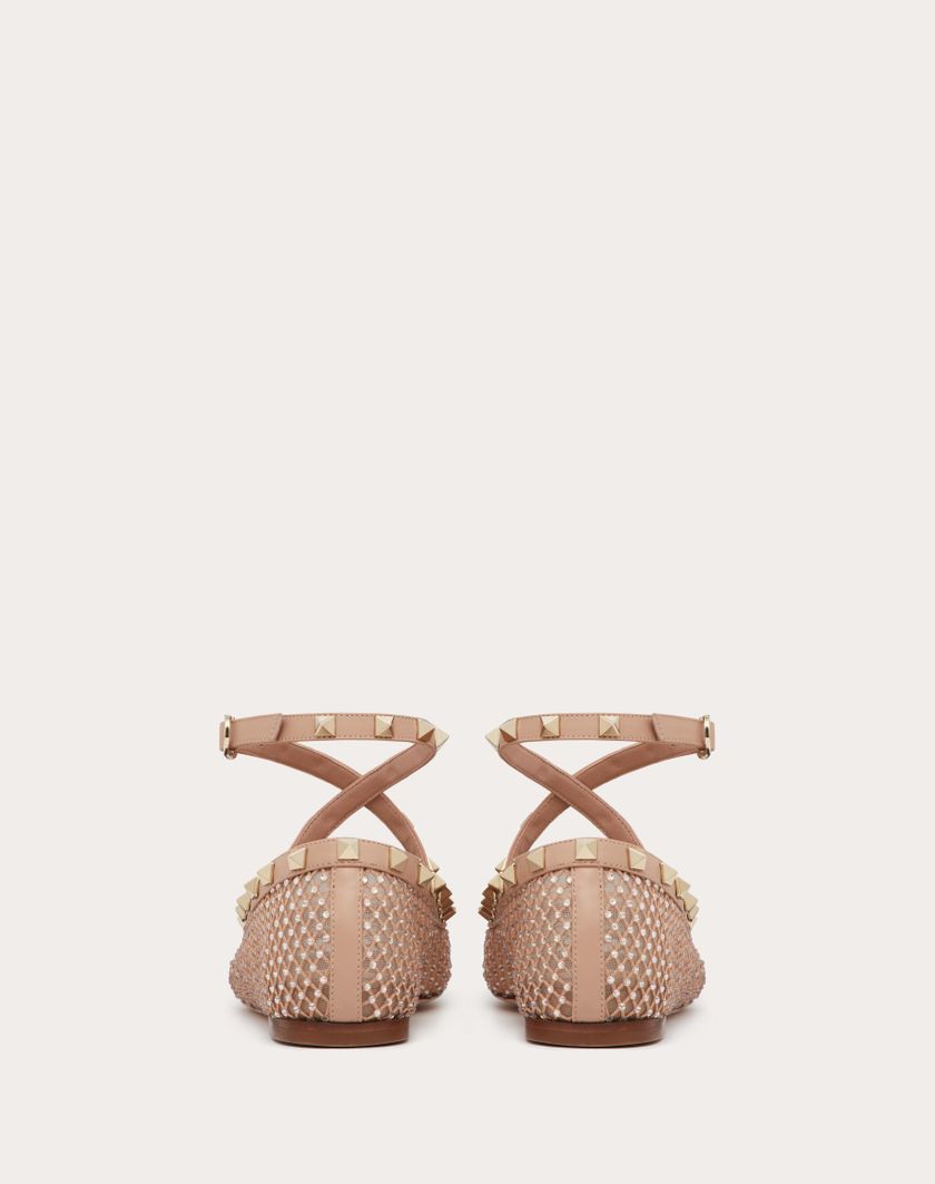 Valentino Handbags Ballerina Rockstud In Rete Con Cristalli per Donna in Rose Cannelle | Valentino IT Fino al 50% di sconto