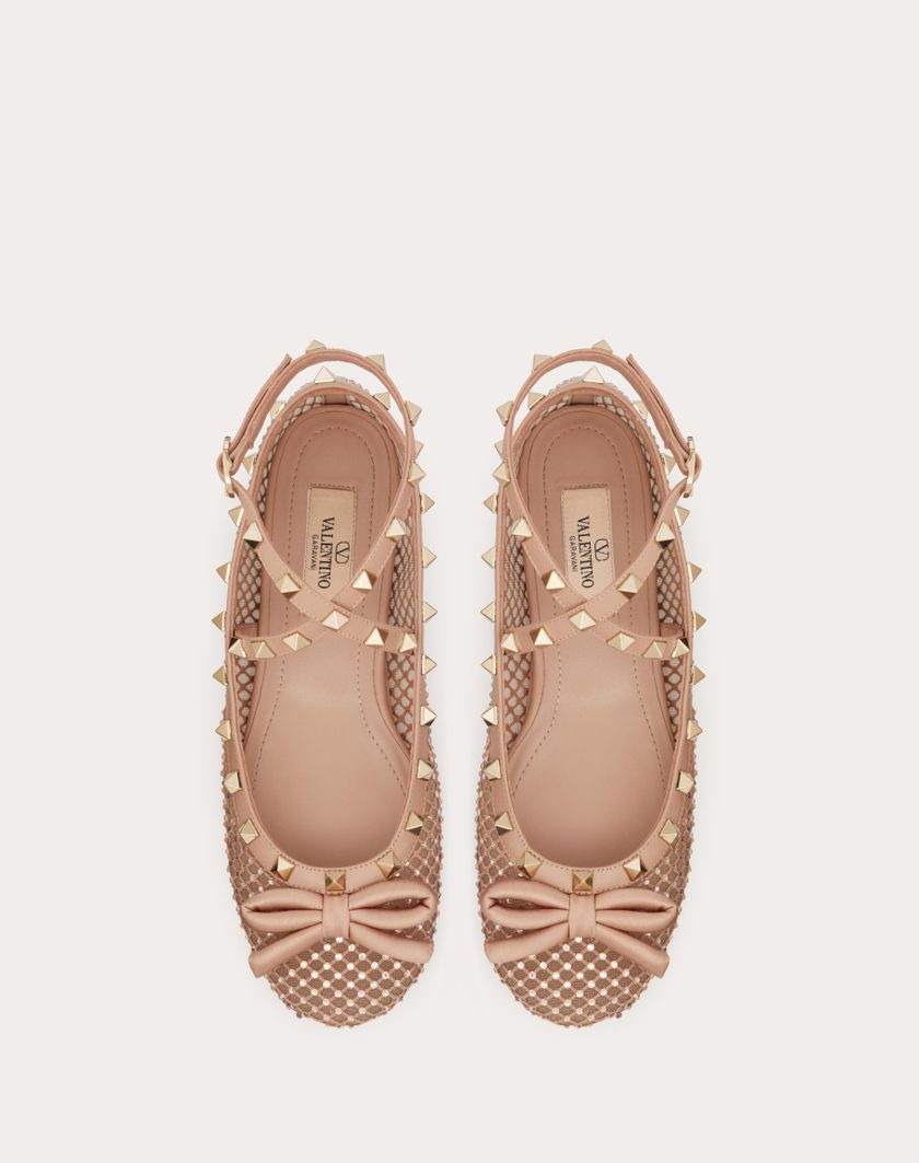 Valentino Handbags Ballerina Rockstud In Rete Con Cristalli per Donna in Rose Cannelle | Valentino IT Fino al 50% di sconto