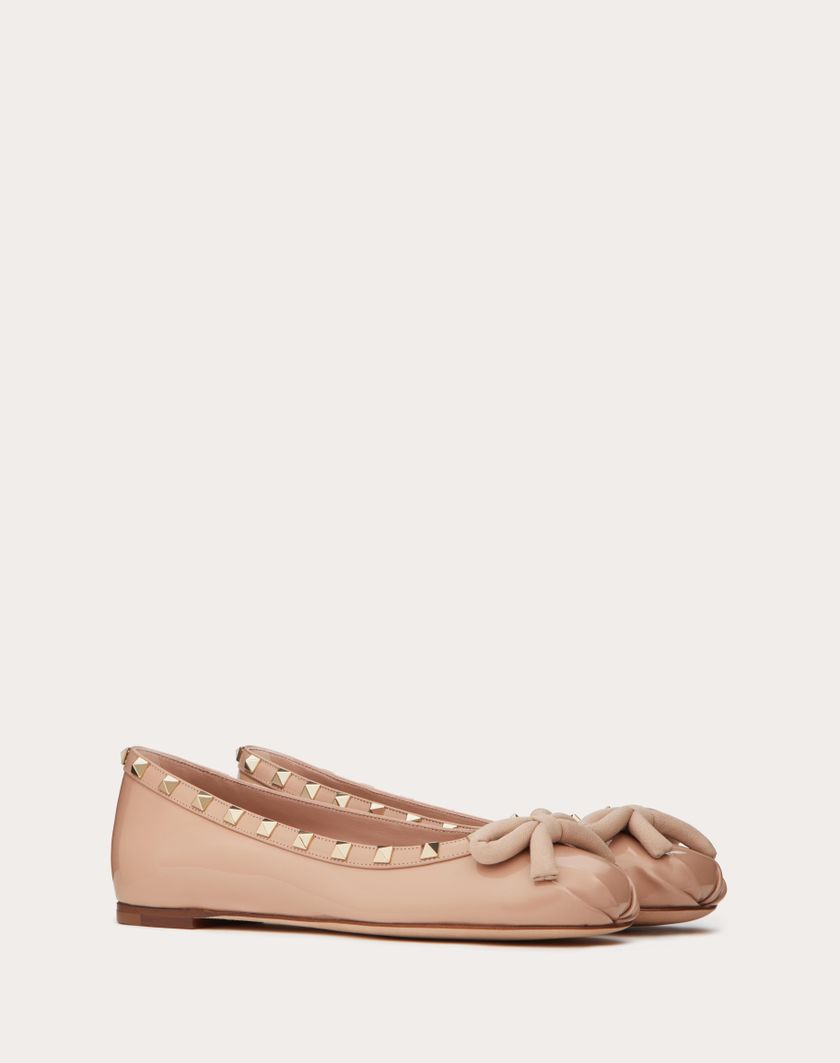 Valentino Handbags Ballerina Rockstud In Vernice per Donna in Nero | Valentino IT Only for today