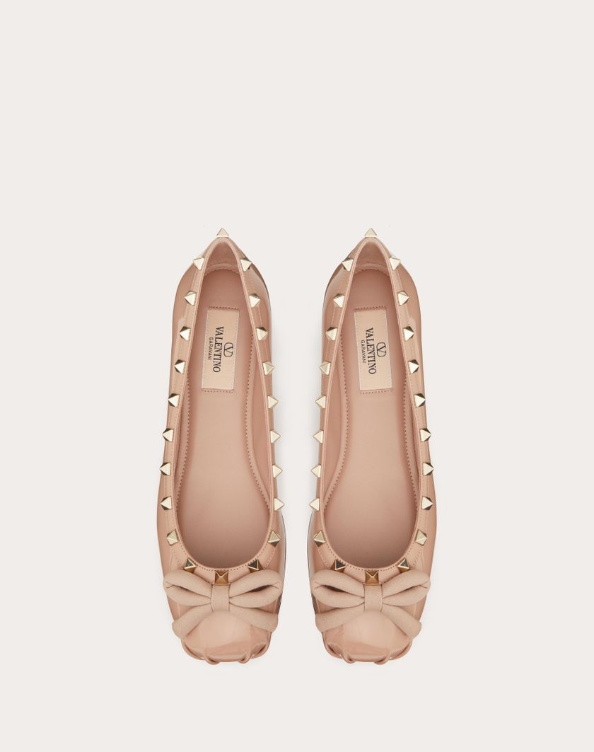 Valentino Handbags Ballerina Rockstud In Vernice per Donna in Nero | Valentino IT Only for today