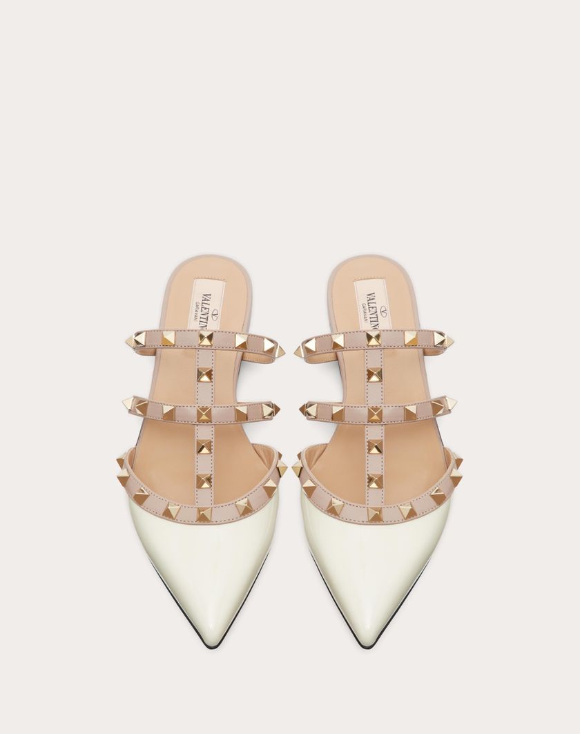 Valentino Handbags Mule Rockstud In Vernice per Donna in Poudre | Valentino IT Super sconto