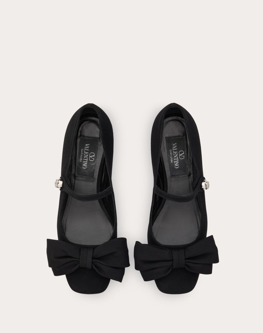 Valentino Handbags Ballerina Mary-jane Valentino Garavani Bowjane In Tessuto Crepe 20mm per Donna in Nero | Valentino IT Enormi sconti