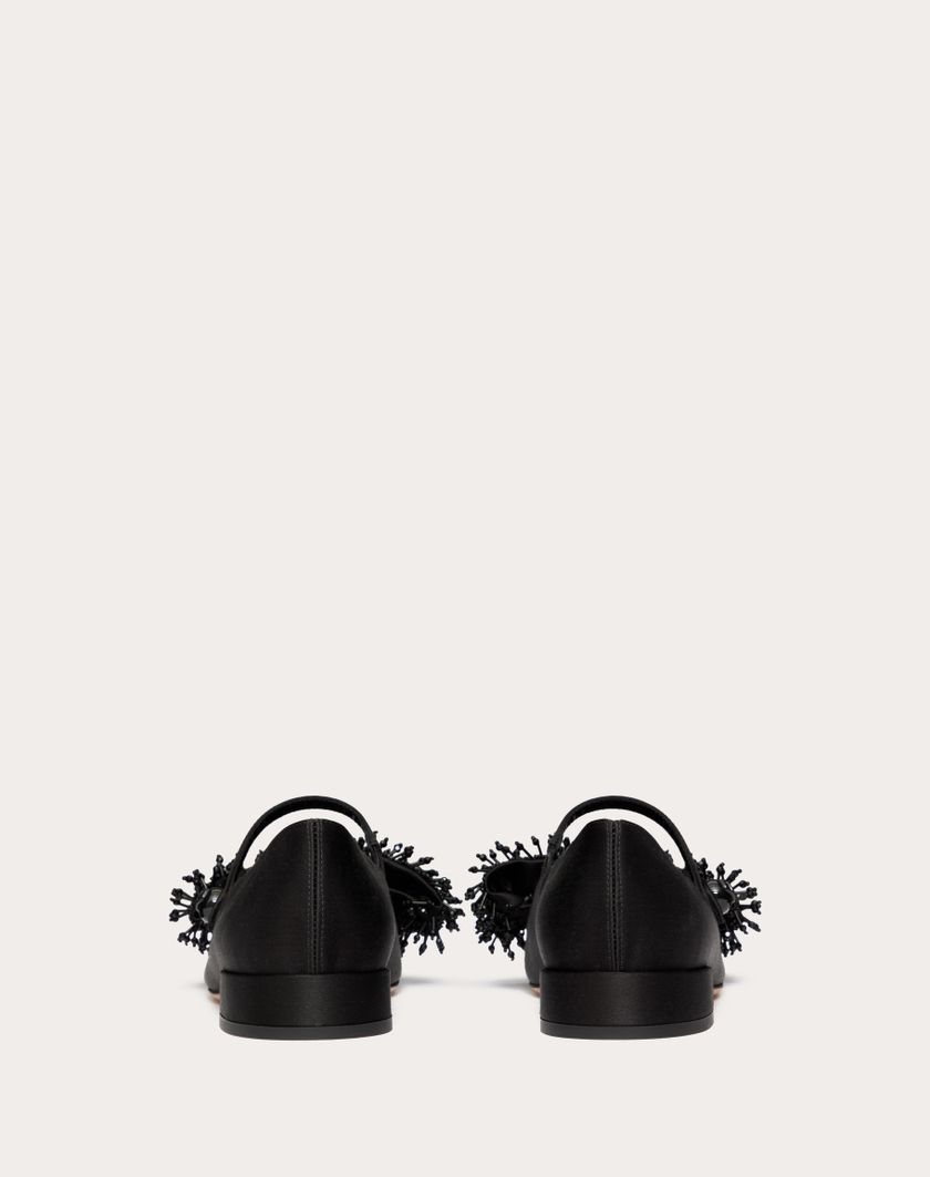 Valentino Handbags Ballerina Mary-jane Valentino Garavani Bowjane In Raso Con Ricamo A Frange 20mm per Donna in Nero | Valentino IT 50% di sconto con spedizione gratuita