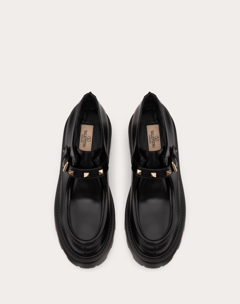 Valentino Handbags Single Monk Strap Rockstud In Vitello 55mm per Donna in Nero | Valentino IT Officina