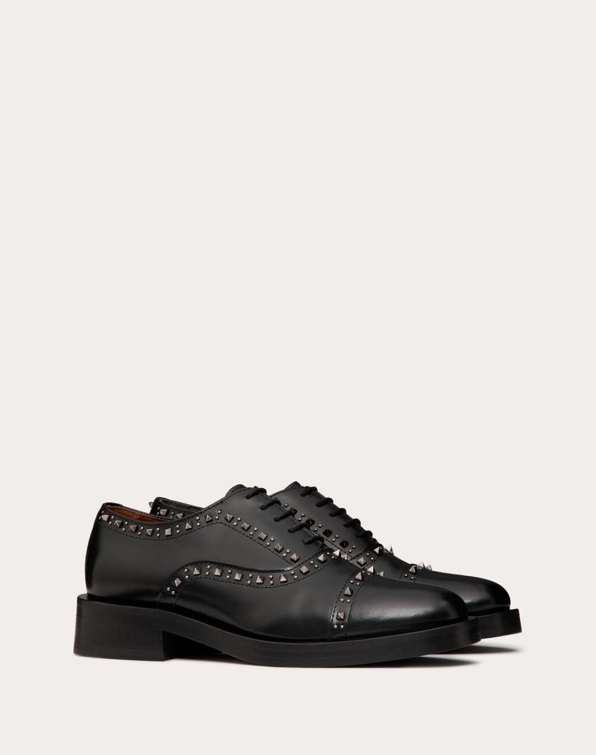 Valentino Handbags Scarpa Stringata Oxford Valentino Garavani Gentleglam In Vitello per Donna in Nero | Valentino IT In vendita
