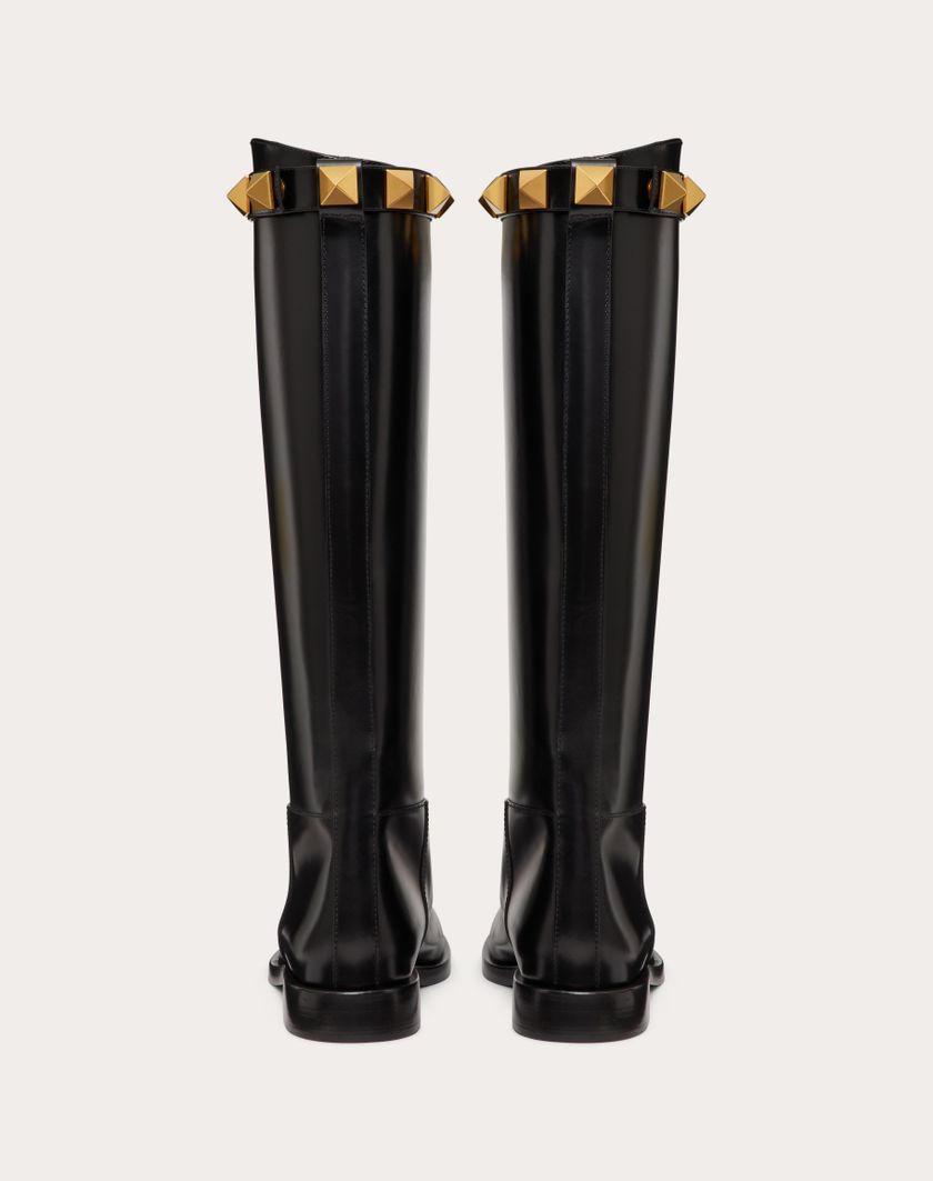 Valentino Handbags Stivale Roman Stud In Vitello 15mm per Donna in Nero | Valentino IT Soddisfazione Garantita