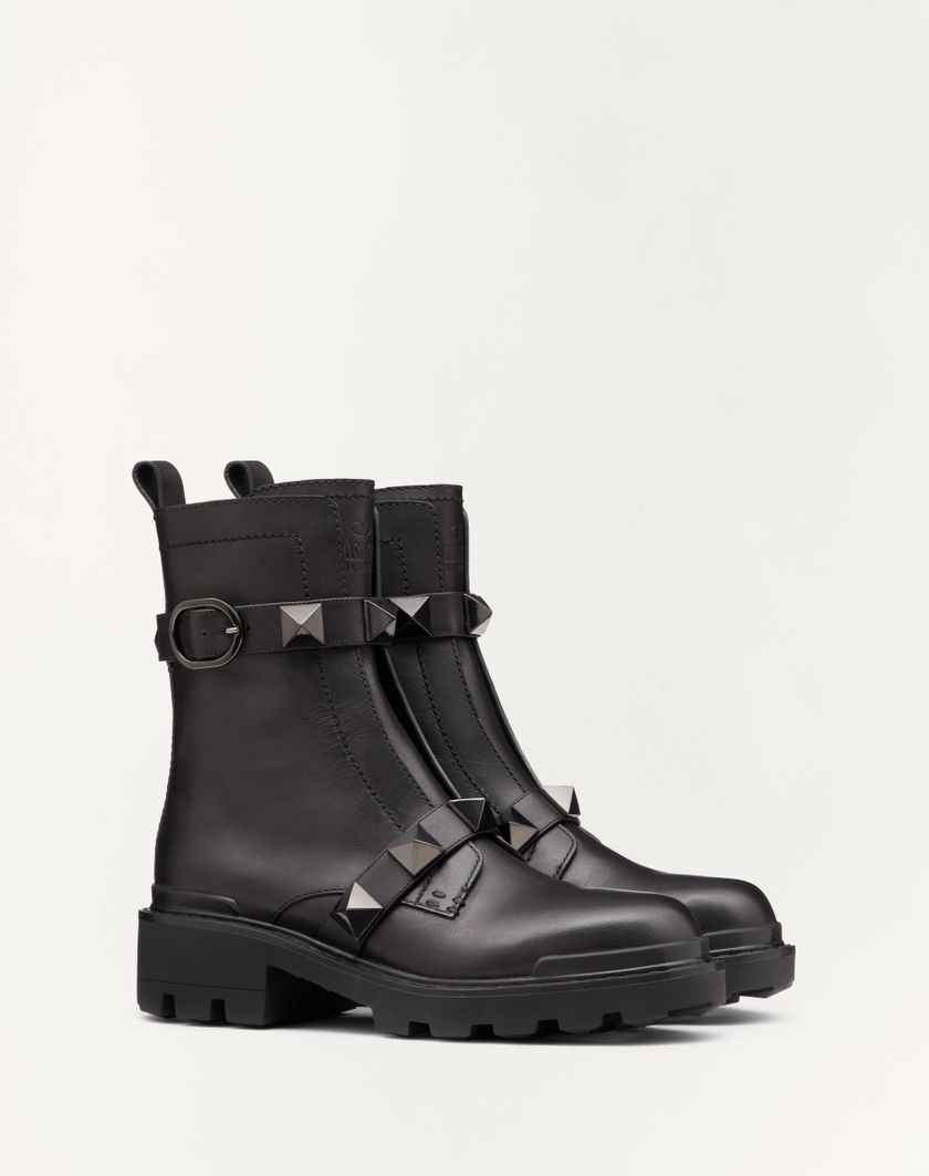 Valentino Handbags Combat Boot Roman Stud In Vitello E Borchie In Tono 40mm per Donna in Nero | Valentino IT Qualità Garantita