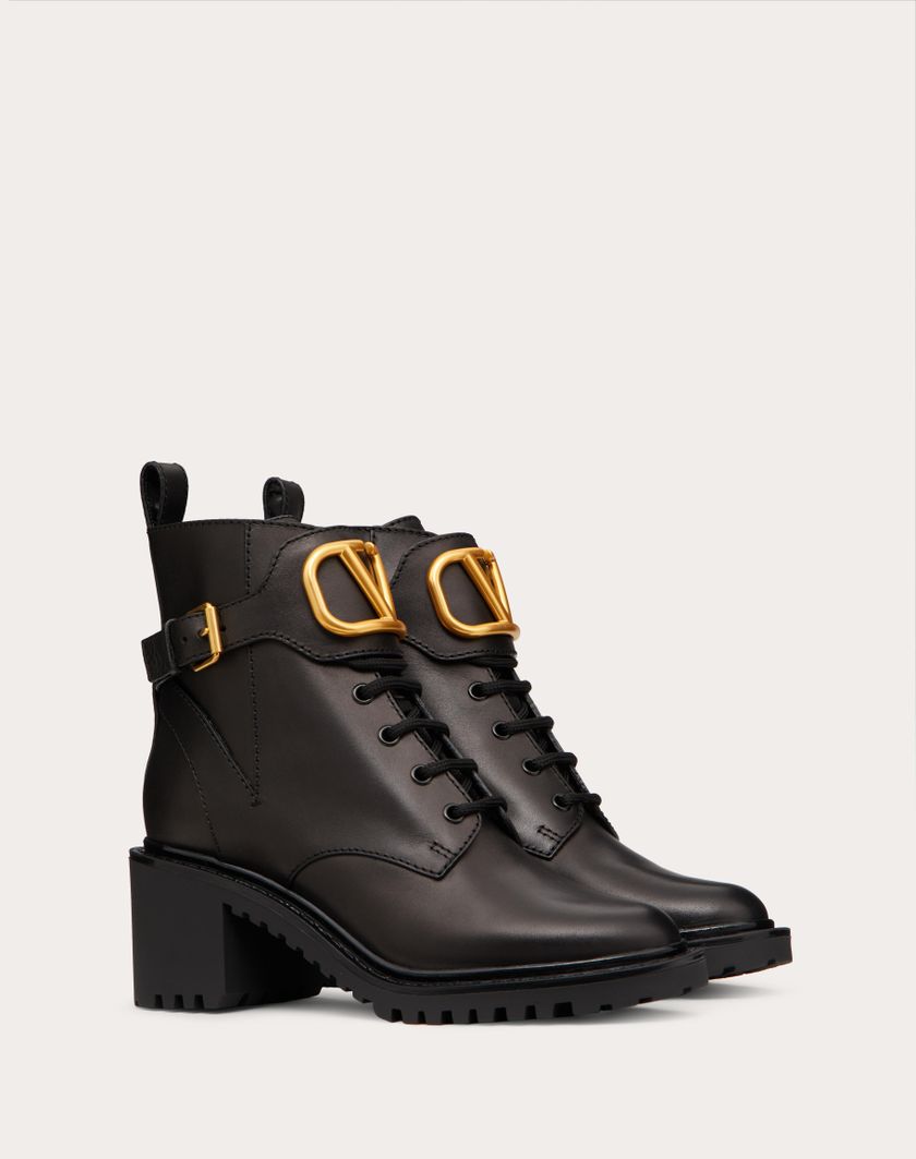 Valentino Handbags Combat Boot Vlogo Signature In Vitello 70mm per Donna in Nero | Valentino IT Acquista Ora