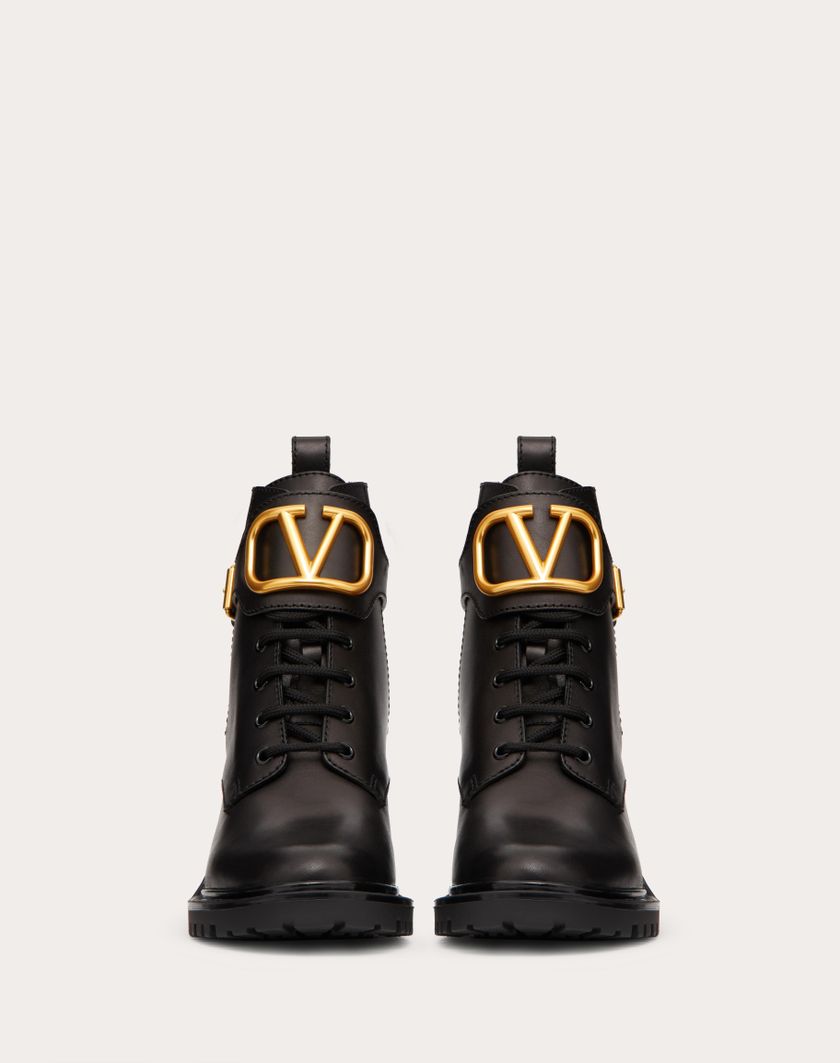 Valentino Handbags Combat Boot Vlogo Signature In Vitello 70mm per Donna in Nero | Valentino IT Acquista Ora