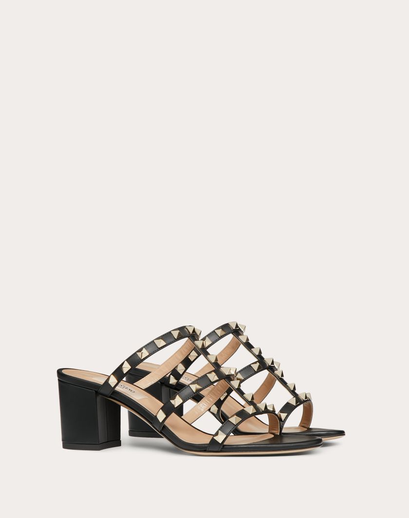Valentino Handbags Sandalo Slider Rockstud In Vitello 60mm per Donna in Azzurro | Valentino IT Prezzo Ridotto