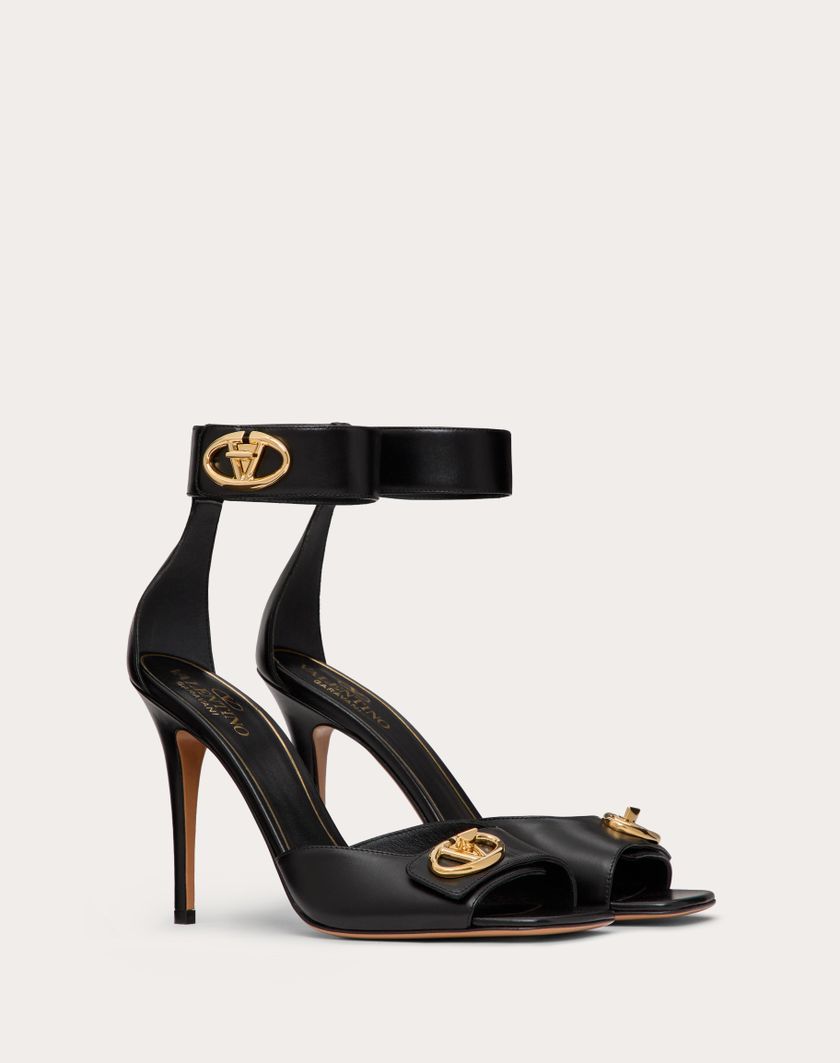 Valentino Handbags Sandalo Vlogo Locker In Vitello 105mm per Donna in Nero | Valentino IT Offerte