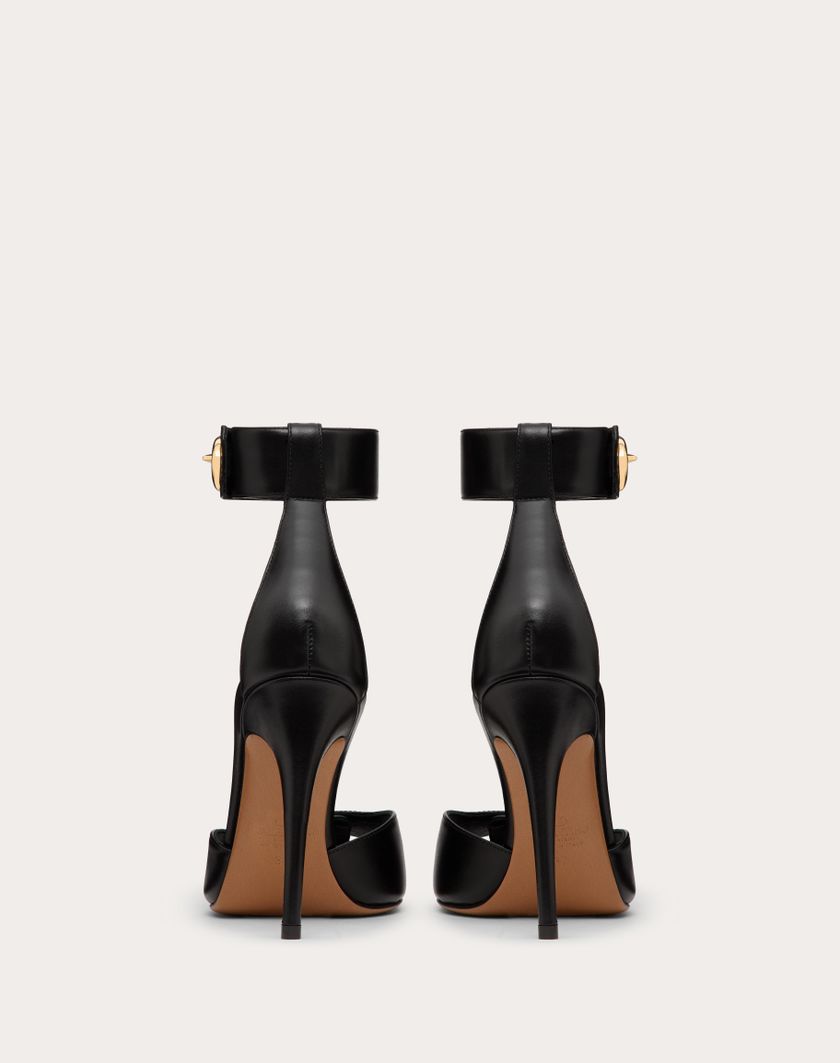 Valentino Handbags Sandalo Vlogo Locker In Vitello 105mm per Donna in Nero | Valentino IT Offerte